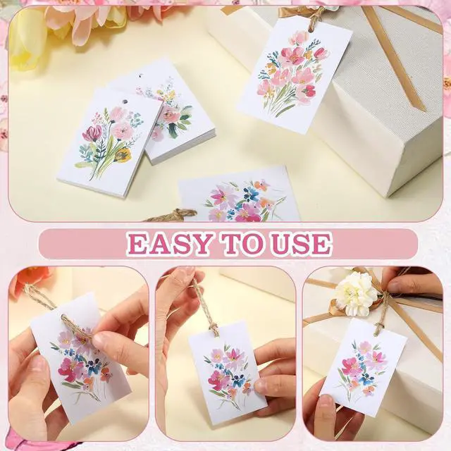 Alt view image 7 of 7 - AmazingSpark 50 Set Gift Tags with String, Summer, Watercolor