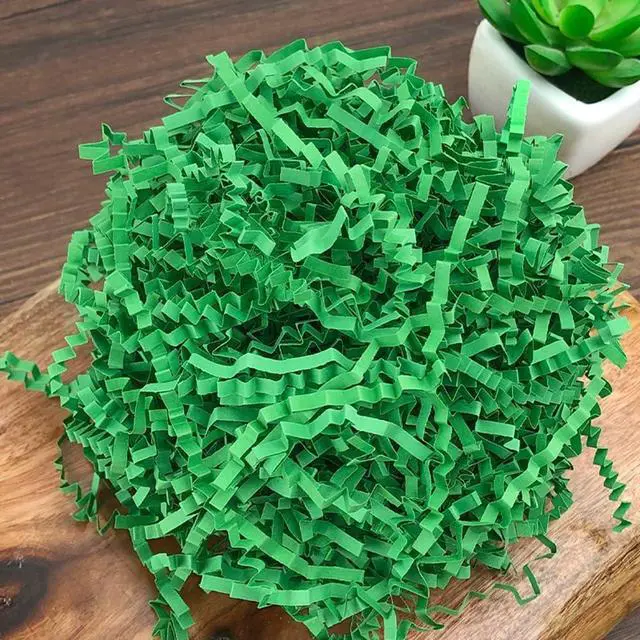 Alt view image 5 of 5 - LKQBBSZ Crinkle Cut Paper, Shredded Confetti Paper for Gift Basket Filling Easter Box Wrapping Stuffing Supplies (Green)
