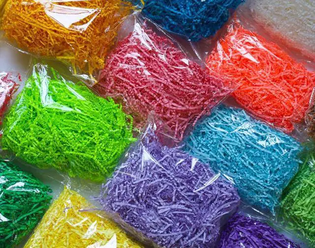 Alt view image 5 of 5 - Zhzrche Crinkle Cut Paper Shred Filler Gift Wrap Confetti Raffia Grass Shred Paper for Easter Baskets Filler Creative Eggs Decor (Green)