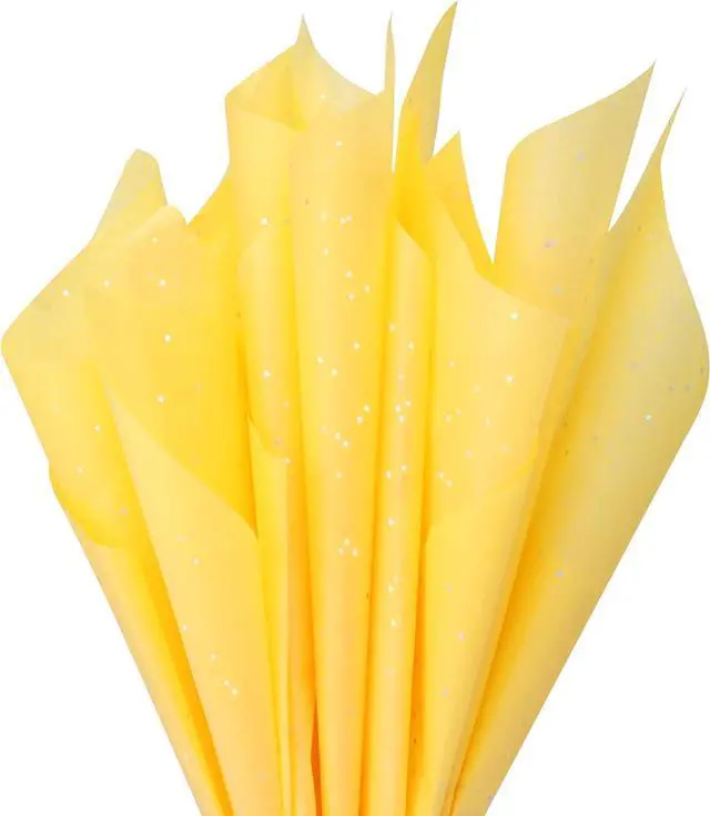Main image of SUNCOLOR 120 Sheets 20"x14" Yellow Tissue Paper for Gift Bags Packaging Glitter Art Tissue Paper for Crafts