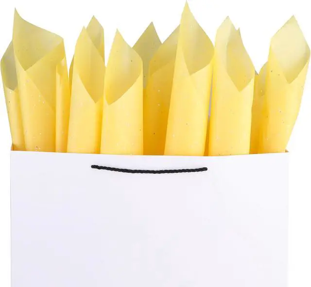 Alt view image 4 of 6 - SUNCOLOR 120 Sheets 20"x14" Yellow Tissue Paper for Gift Bags Packaging Glitter Art Tissue Paper for Crafts