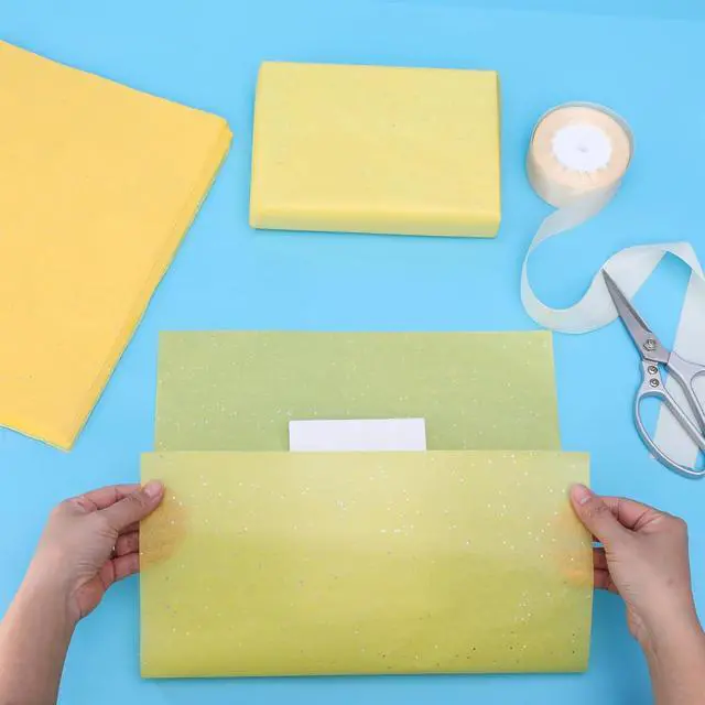 Alt view image 5 of 6 - SUNCOLOR 120 Sheets 20"x14" Yellow Tissue Paper for Gift Bags Packaging Glitter Art Tissue Paper for Crafts