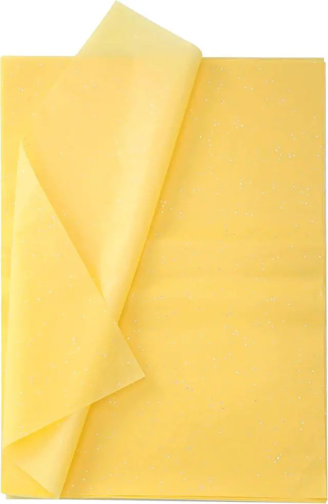 Alt view image 6 of 6 - SUNCOLOR 120 Sheets 20"x14" Yellow Tissue Paper for Gift Bags Packaging Glitter Art Tissue Paper for Crafts