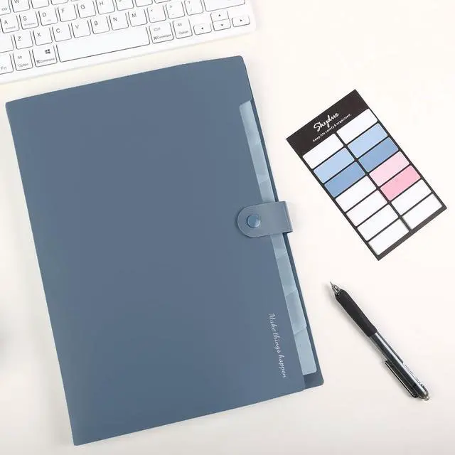 Alt view image 6 of 7 - SKYDUE Expanding File Organizer with 8 Pockets, Accordion File Folders with Labels, Portable Document Paper Bill Receipt Organizer, Home College School Office Supplies, Letter Size, Blue