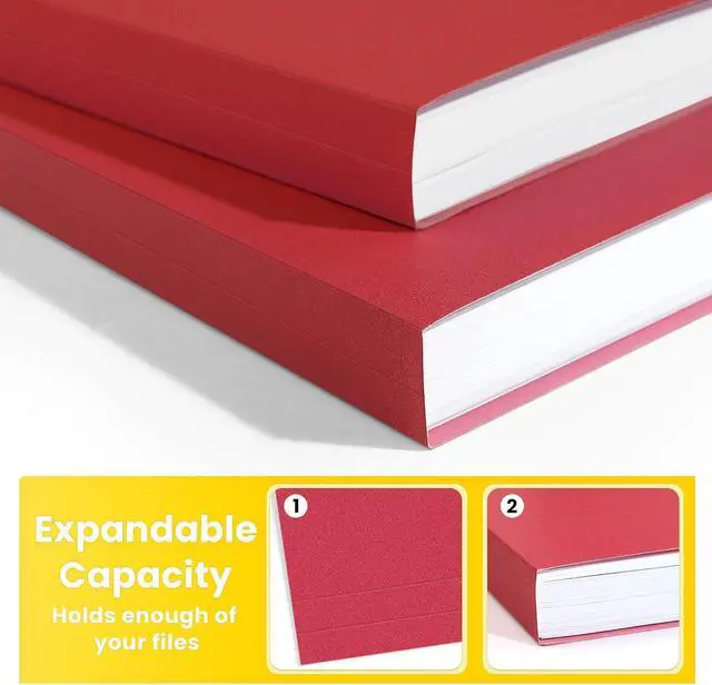 Alt view image 4 of 7 - SUNEE File Folders, 30 Pack Manilla Folders 8.5 x 11, Colored File Folder Home Office School Supplies for Documents Files Paper, Red