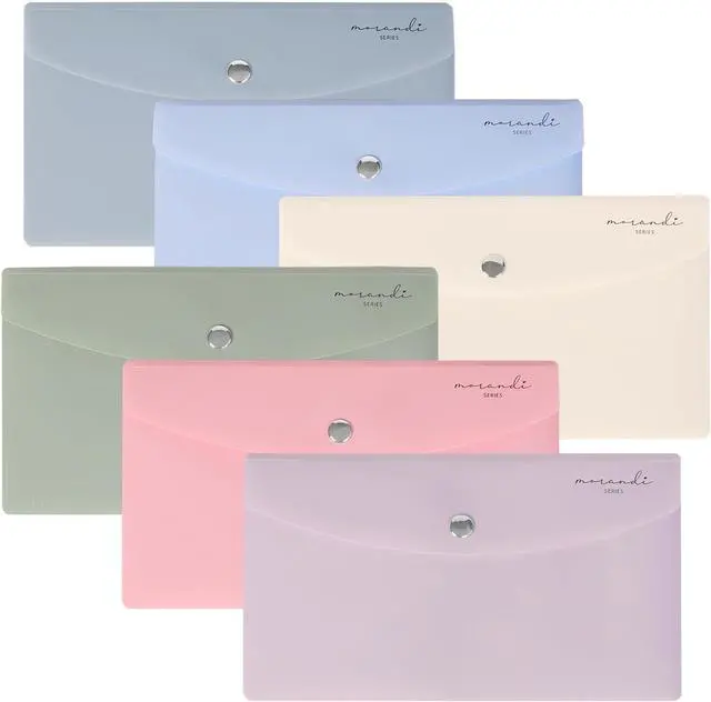 Main image of H4D 9x5 Plastic Budget Envelopes for Cash System, Pastel Colors, 6 Pack