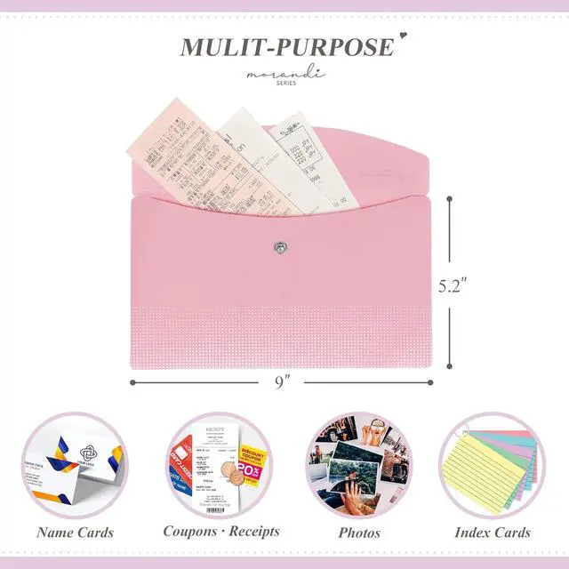 Alt view image 2 of 7 - H4D 9x5 Plastic Budget Envelopes for Cash System, Pastel Colors, 6 Pack