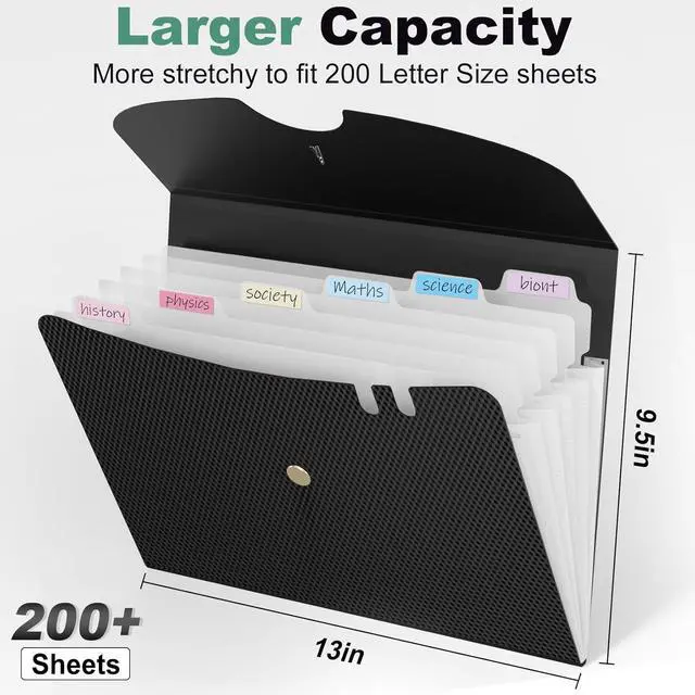 Alt view image 3 of 7 - Sooez 7 Pocket Accordion File Organizer, Premium Expanding File Folder