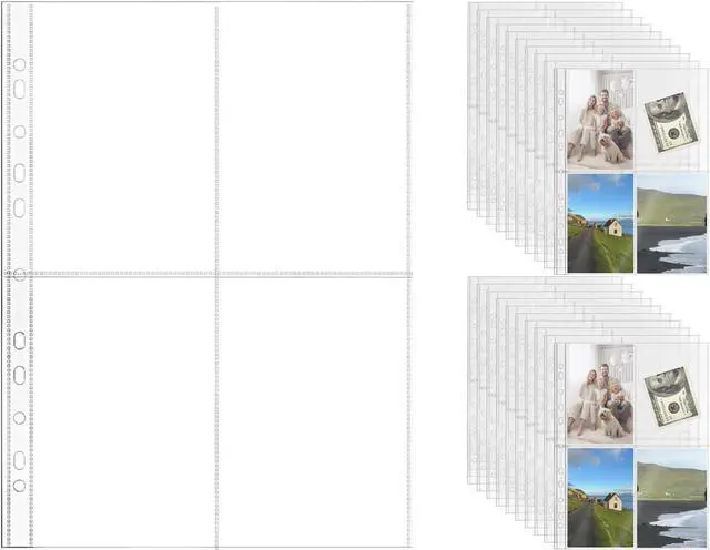 Main image of 20 A4 Binder 4 Pocket, 4X6 Sheet Protectors Photocard Sleeves