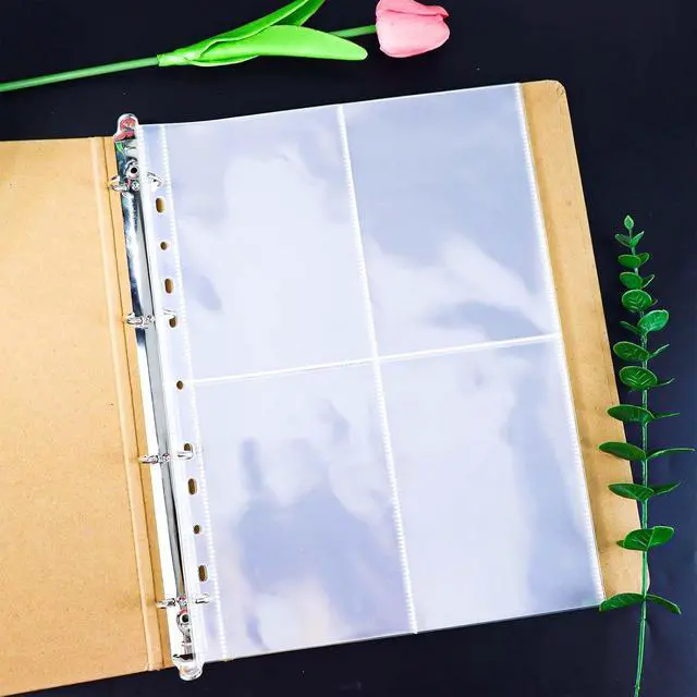 Alt view image 5 of 7 - 20 A4 Binder 4 Pocket, 4X6 Sheet Protectors Photocard Sleeves