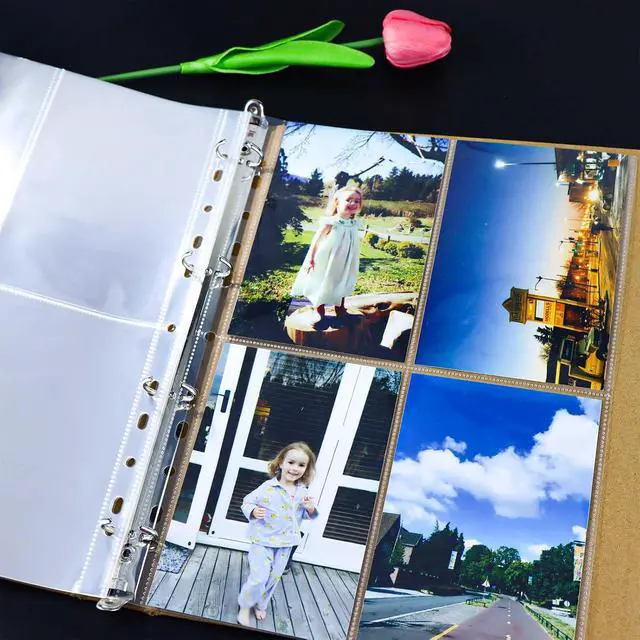 Alt view image 6 of 7 - 20 A4 Binder 4 Pocket, 4X6 Sheet Protectors Photocard Sleeves