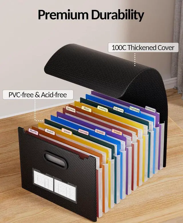 Alt view image 4 of 7 - Sooez Accordion File Organizer, 13-Pocket Expanding File Folder Letter Size