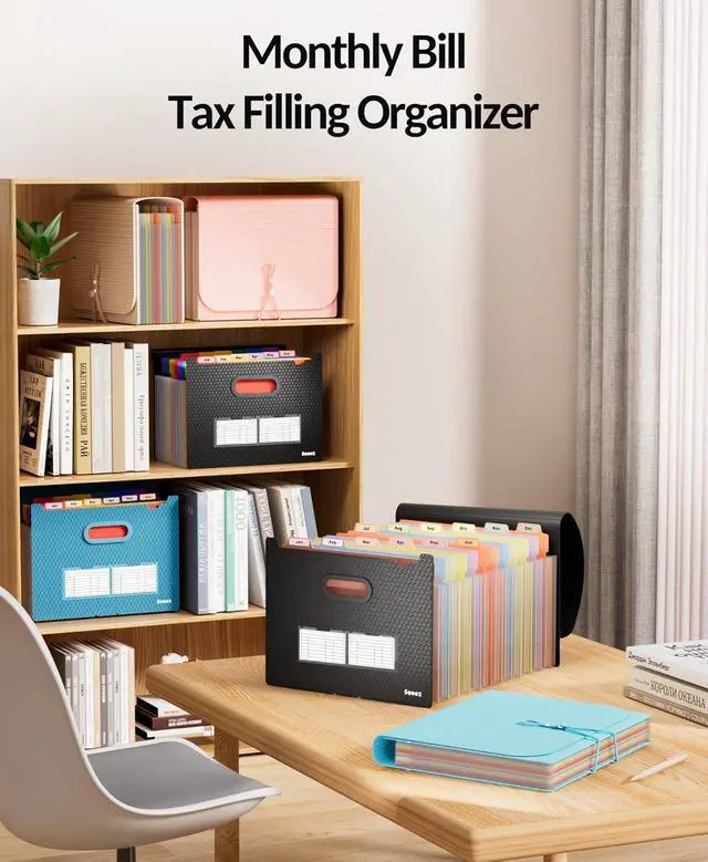 Alt view image 6 of 7 - Sooez Accordion File Organizer, 13-Pocket Expanding File Folder Letter Size