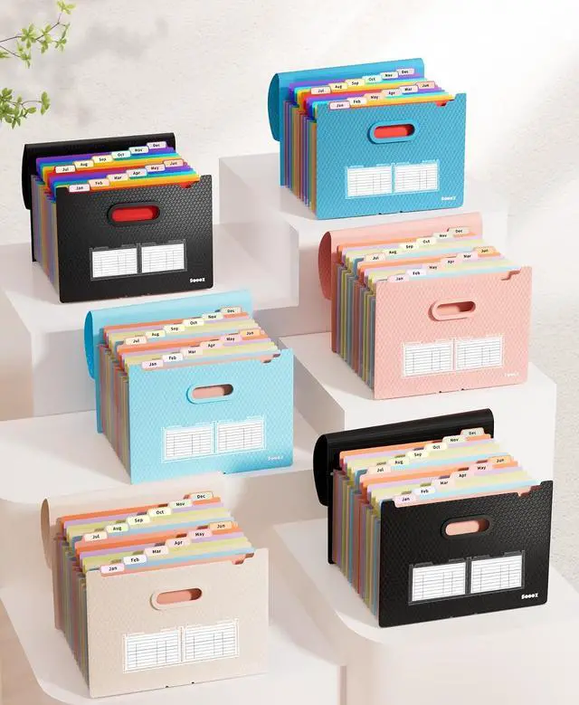 Alt view image 7 of 7 - Sooez Accordion File Organizer, 13-Pocket Expanding File Folder Letter Size