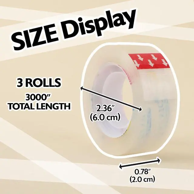 Alt view image 2 of 7 - BAZIC PRODUCTS Crystal Clear Tape Refill, 3/4 in x 1000 in, 3 Ct