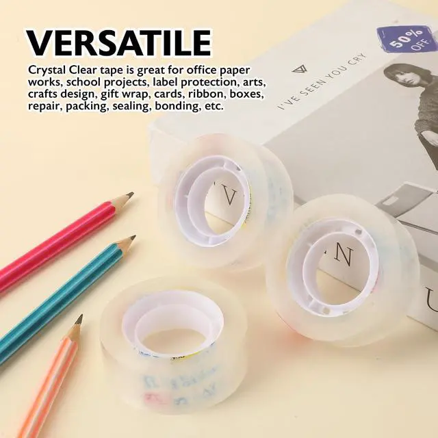 Alt view image 5 of 7 - BAZIC PRODUCTS Crystal Clear Tape Refill, 3/4 in x 1000 in, 3 Ct