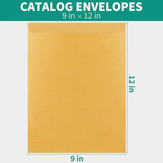 Alt view image 2 of 6 - 9x12 Catalog Mailing Envelopes - 24 Count, Self Seal Stay Flat Brown Kraft Envelopes, Heavy Duty Shipping Mailers for Documents, Photos & Letters, Peel & Seal Closure