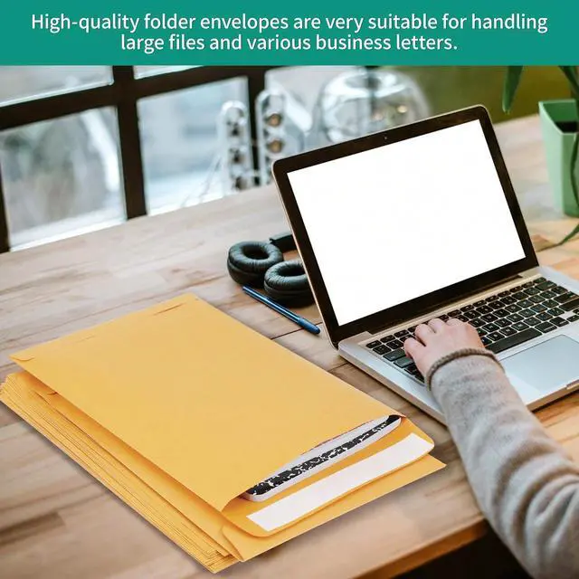 Alt view image 5 of 6 - 9x12 Catalog Mailing Envelopes - 24 Count, Self Seal Stay Flat Brown Kraft Envelopes, Heavy Duty Shipping Mailers for Documents, Photos & Letters, Peel & Seal Closure