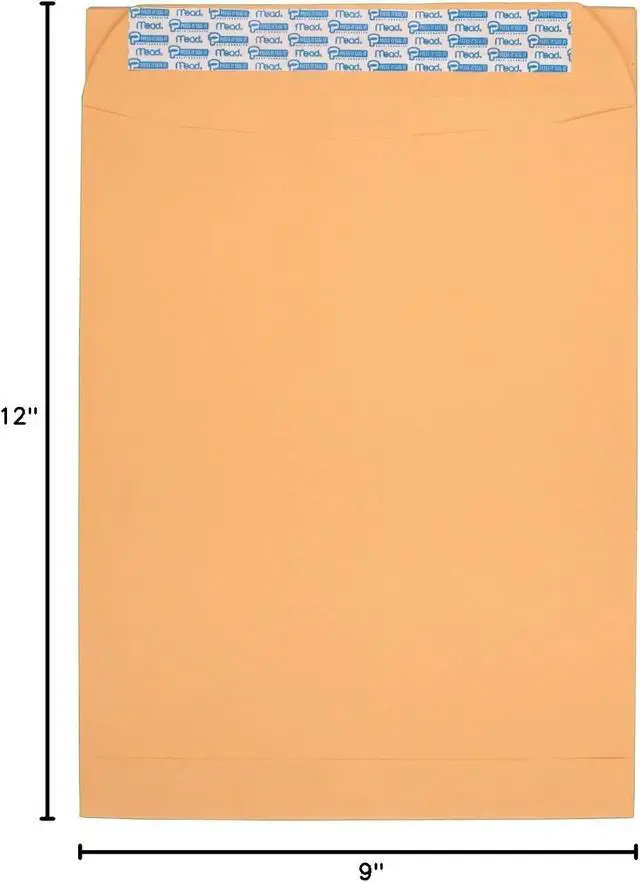 Alt view image 6 of 6 - Mead Envelopes, Letter Size 9" x 12", Press-It Seal-It Self Adhesive Closure, Brown Kraft All-Purpose 24-lb Paper, Manila Mailing Envelopes, 25 Count (76086)