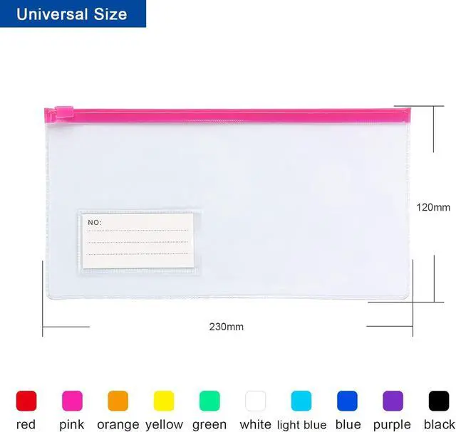Alt view image 3 of 7 - Tamaki 10 Pack Zipper Plastic Envelopes, Small Pencil Pounch, 9 x 4.7 Inch