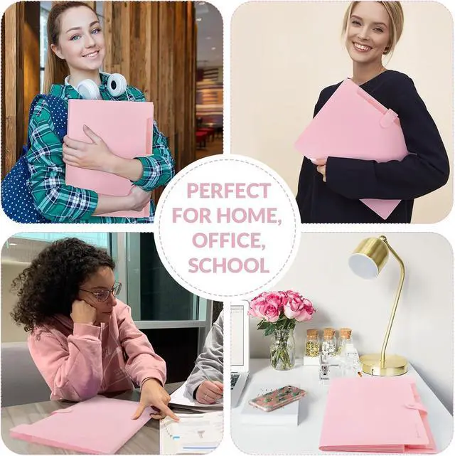 Alt view image 4 of 7 - SKYDUE Expanding File Folder, Accordion File Organizer with 8 Pockets, Expandable Document Paper Receipt Holder for School Office Hospital, Letter/A4 Size Pink