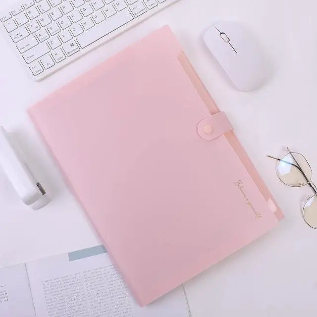 Alt view image 6 of 7 - SKYDUE Expanding File Folder, Accordion File Organizer with 8 Pockets, Expandable Document Paper Receipt Holder for School Office Hospital, Letter/A4 Size Pink