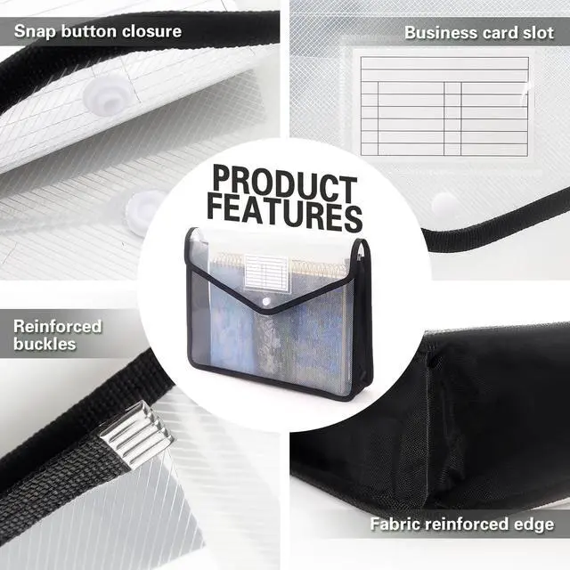 Alt view image 4 of 7 - Tamaki Plastic Expanding File Folder, Fit Letter/A4 Size, Black, 1 Pack
