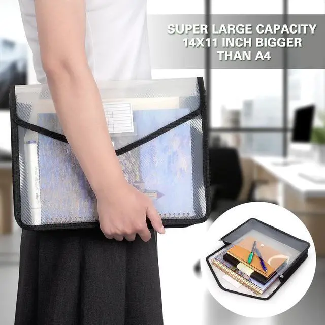 Alt view image 6 of 7 - Tamaki Plastic Expanding File Folder, Fit Letter/A4 Size, Black, 1 Pack