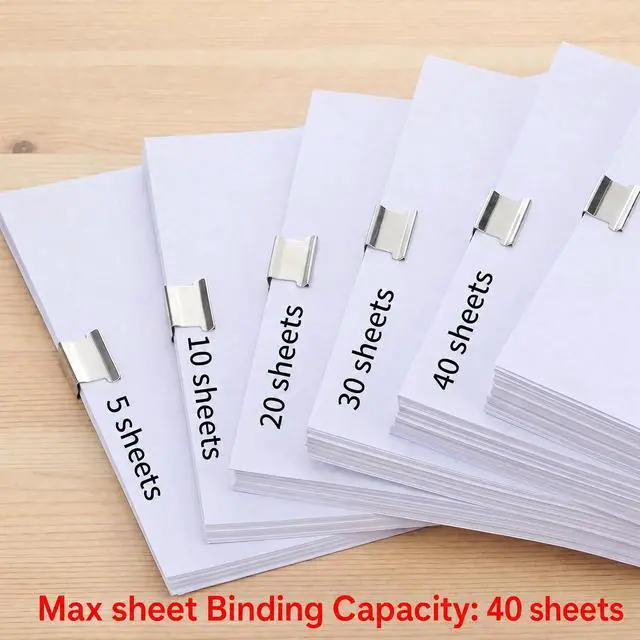 Alt view image 3 of 7 - Housoutil Portable Binder Clip Stapler, 2 Pack Mini Push Stapler Handheld, Mini Push Clamp Dispenser with Reusable 50PCS Colorful and 50PCS Silver Clip for Fixing Documents Home School Desk Office