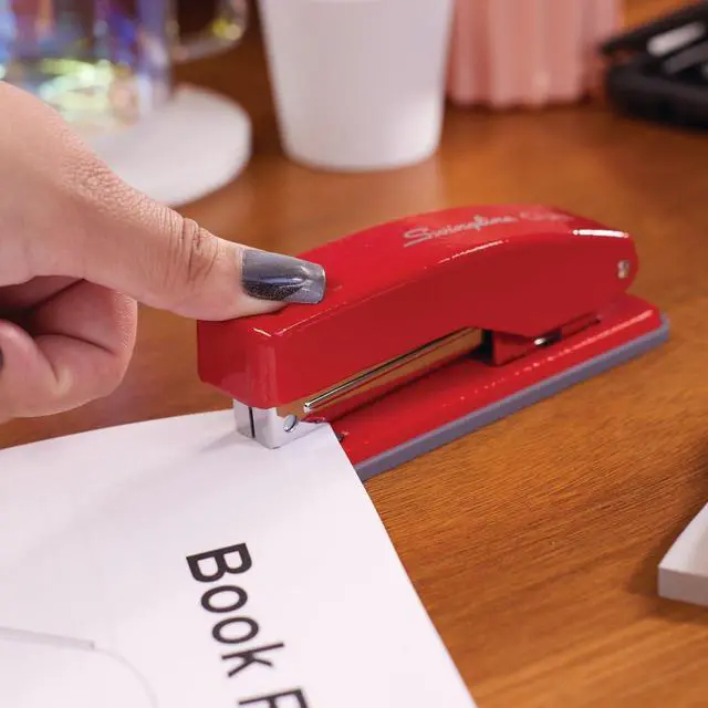 Alt view image 3 of 7 - Swingline Stapler, Cub Compact Desktop Stapler, 20 Sheet Capacity, Metal, Rio Red (S701070)