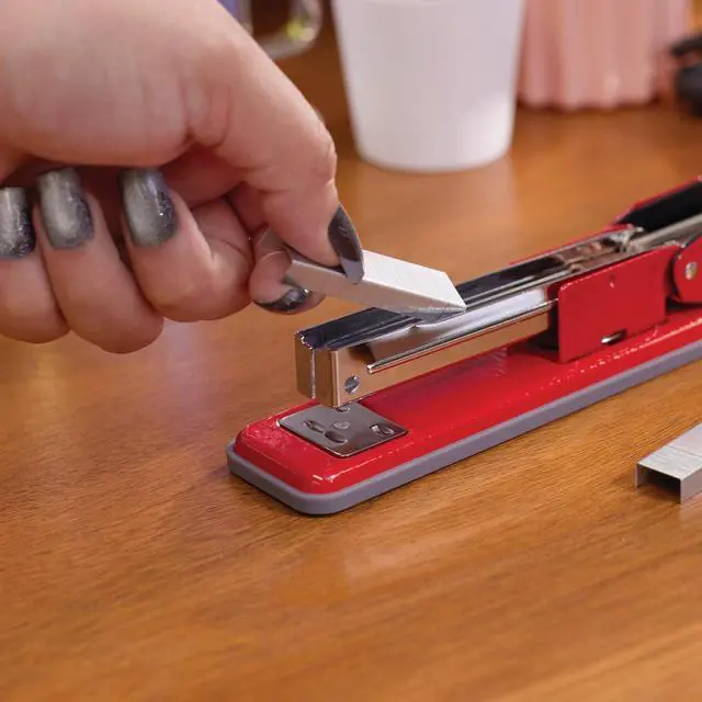 Alt view image 4 of 7 - Swingline Stapler, Cub Compact Desktop Stapler, 20 Sheet Capacity, Metal, Rio Red (S701070)
