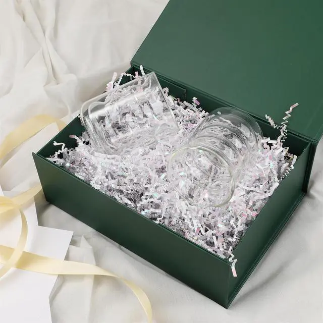 Alt view image 6 of 7 - Green Gift Box,10x7.3x3.5 Gift Boxes With Lids For Presents Includes Ribbon And Diy Printable Sticker Paper,Bridesmaid Proposal Box,Magnetic Gift Box For Birthday,Wedding,Graduation