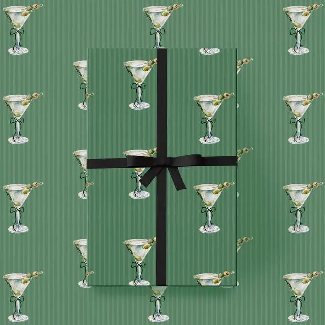 Main image of Ywdbzjhs 10 Sheets Martini Wrapping Paper - Not Roll - 19.7 x 27.6 Inch A Tini Bit Older Gifts Wrap Paper for Martini Bachelorette Bridal Shower Party Supplies