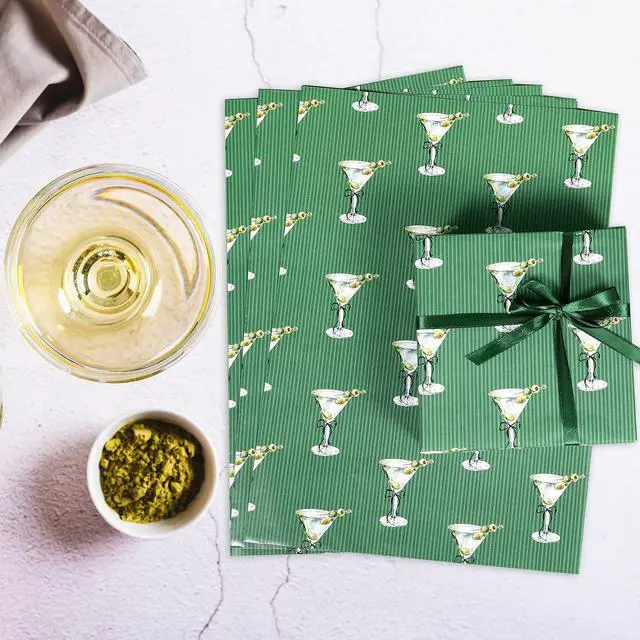Alt view image 6 of 7 - Ywdbzjhs 10 Sheets Martini Wrapping Paper - Not Roll - 19.7 x 27.6 Inch A Tini Bit Older Gifts Wrap Paper for Martini Bachelorette Bridal Shower Party Supplies