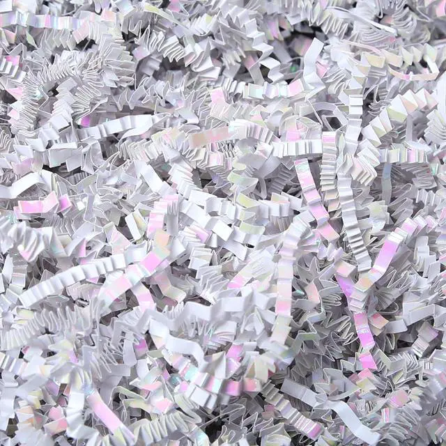 Main image of Previvo 8oz Crinkle Cut Paper Filler Shredded Paper for Gift Baskets Gift Boxes Eco-Friendly Decorative Filler for Easter Wedding Christmas Birthday(Diamond White)