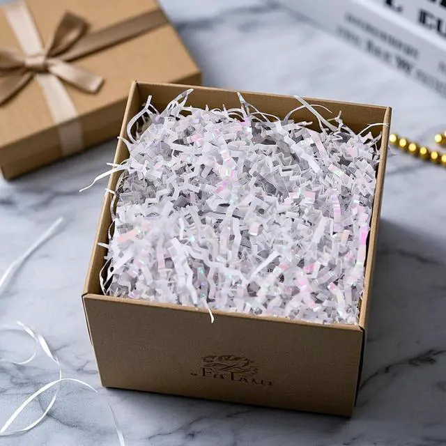 Alt view image 4 of 7 - Previvo 8oz Crinkle Cut Paper Filler Shredded Paper for Gift Baskets Gift Boxes Eco-Friendly Decorative Filler for Easter Wedding Christmas Birthday(Diamond White)