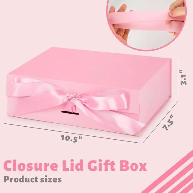 Alt view image 3 of 7 - JOHOUSE Pink Magnetic Gift Box, 10.5 X 7.5 X 3.1 inches