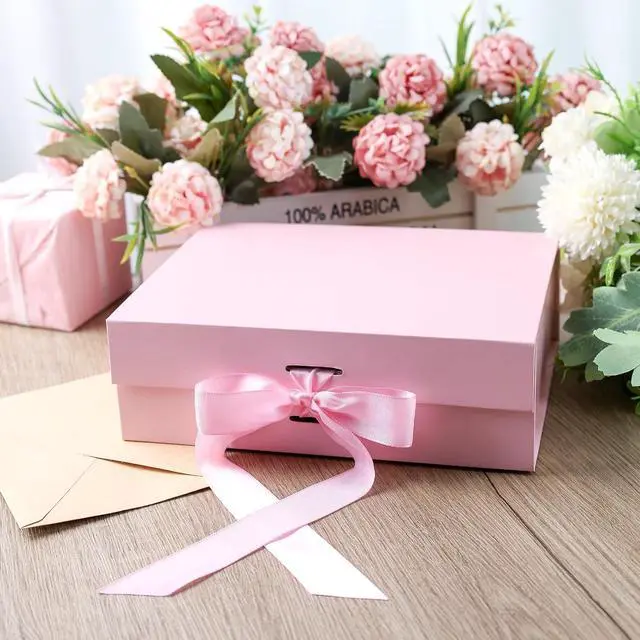 Alt view image 7 of 7 - JOHOUSE Pink Magnetic Gift Box, 10.5 X 7.5 X 3.1 inches