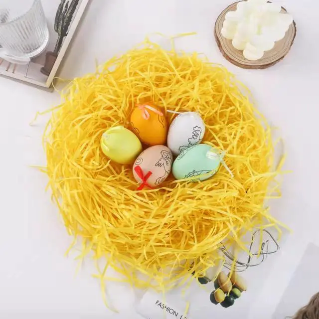 Alt view image 4 of 6 - FUSHENMU Easter Grass Craft Shredded Tissue Raffia Paper Grass Shred Paper for Easter Basket Filler Gift Wrapping Supply