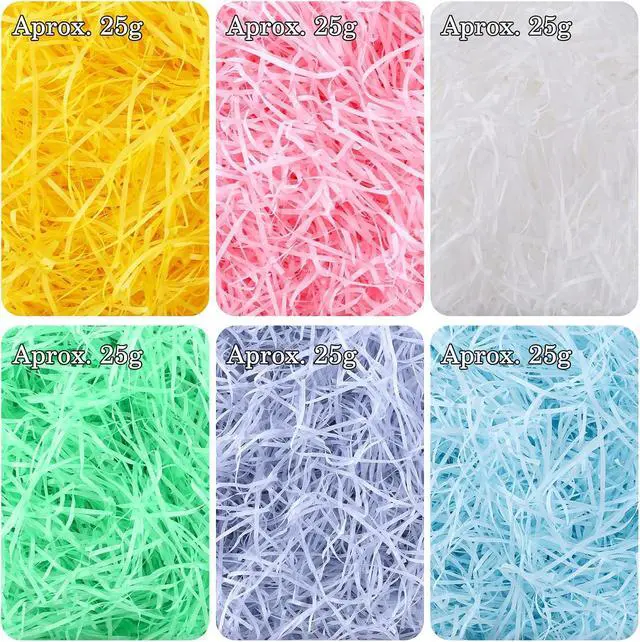 Alt view image 2 of 6 - FUSHENMU Easter Grass Craft Shredded Tissue Raffia Paper Grass Shred Paper for Easter Basket Filler Gift Wrapping Supply