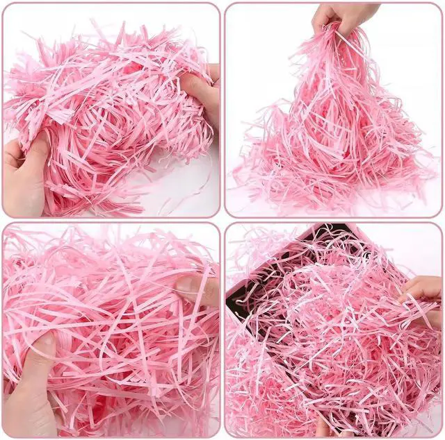 Alt view image 3 of 6 - FUSHENMU Easter Grass Craft Shredded Tissue Raffia Paper Grass Shred Paper for Easter Basket Filler Gift Wrapping Supply
