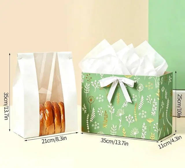 Alt view image 5 of 7 - woric 13.7" Sage Green Gift Bags for Women, 2 Pcs Gift Bag with Handles