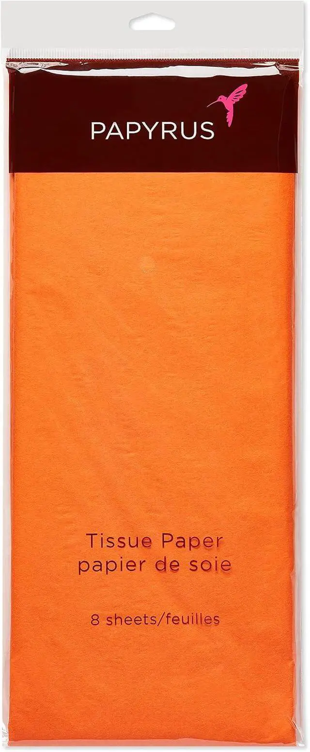 Alt view image 5 of 5 - Papyrus 8 Sheet 20 in. x 26 in. Orange Tissue Paper for All Occasions