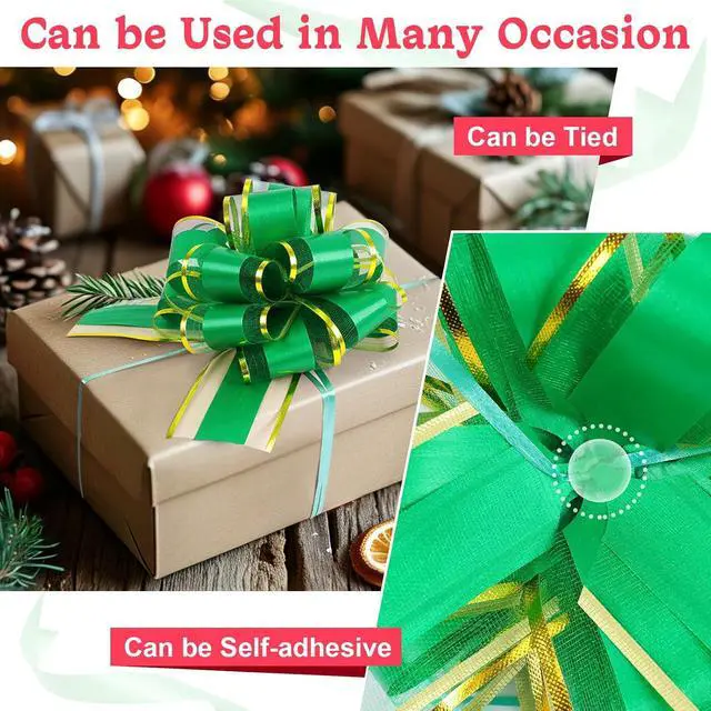 Alt view image 4 of 7 - TUXIYA 24PCS 6 Inch Large Pull Bows,12Colors Bow for Gift Wrapping, Wedding