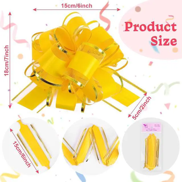 Alt view image 2 of 7 - TUXIYA 24PCS 6 Inch Large Pull Bows,12Colors Bow for Gift Wrapping, Wedding