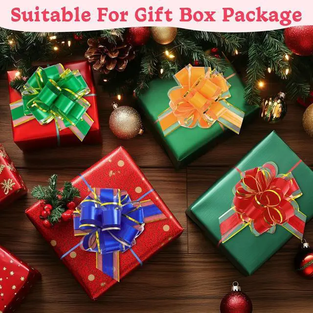 Alt view image 5 of 7 - TUXIYA 24PCS 6 Inch Large Pull Bows,12Colors Bow for Gift Wrapping, Wedding