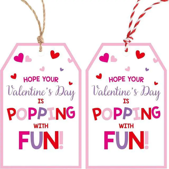 Main image of Valentines Day Gift Tags with String, 50 PCS Valentines Tags