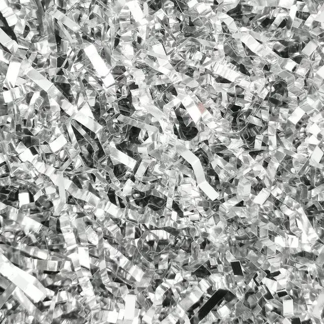 Main image of Keoferlo Crinkle Paper Filler Gift Box Filler 1/2 LB Easter Box Baskets Stuffing Cut Shredd Silver Grass for Valentine Day Gift Baskets Packing Shipping Decorations Wrappings