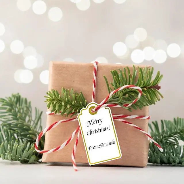 Alt view image 4 of 7 - Anwyll Gift Tags with String - 100 Pcs Gold Foil Gift Tags for Presents