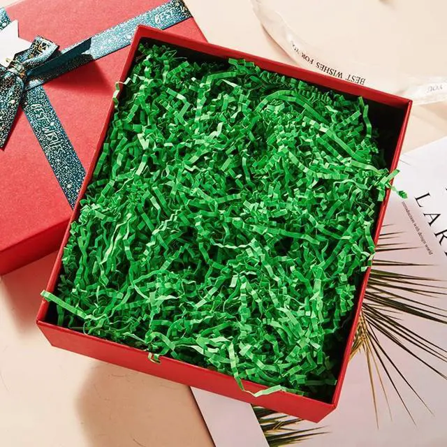 Alt view image 2 of 5 - LKQBBSZ Crinkle Cut Paper, Shredded Confetti Paper for Gift Basket Filling Easter Box Wrapping Stuffing Supplies (Green)